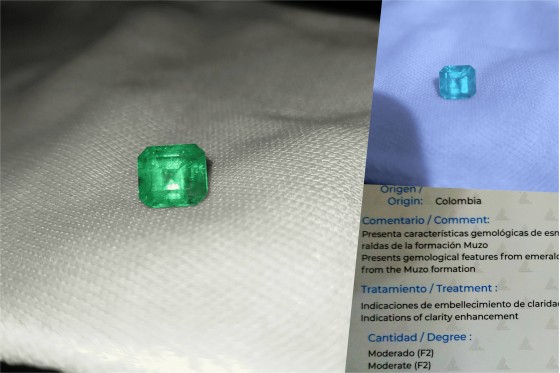 Rare: Muzo Mine Vivid Green Colombian Emerald - Octagon - 2.12 ct - ICG certified