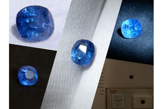 Vivid Cornflower Blue Sapphire - Cushion - 2.10 ct - AGL certified