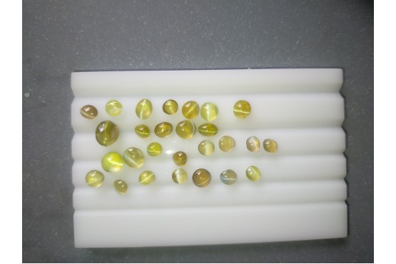 27 Unheated Chrysoberyl Cat's Eye Lot - Cabochon - 20.05 ct - COR authenticated