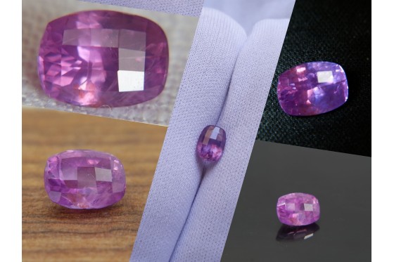 Tri-Color Pink/Purple/Red Sapphire - Rectangular - 1.59 ct - COR authenticated