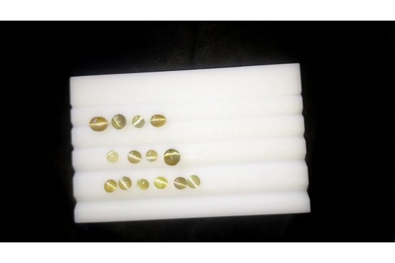 14 Unheated Chrysoberyl Cat's Eye Lot - Cabochon - 7.40 ct - COR authenticated