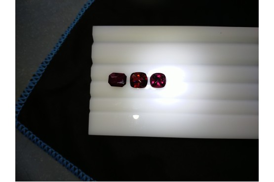3 Unheated Tourmaline - Cushion - 5.25 ct - COR authenticated
