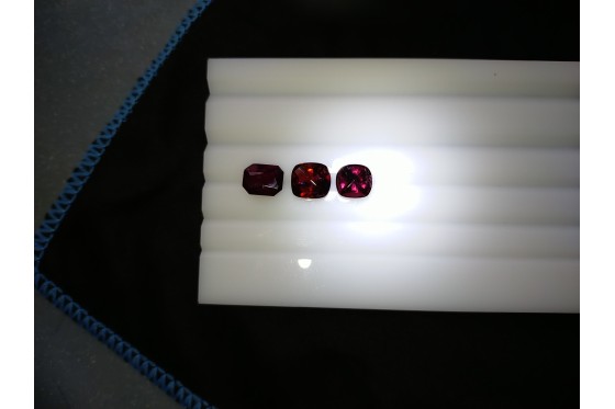 3 Unheated Tourmaline - Cushion - 5.25 ct - COR authenticated