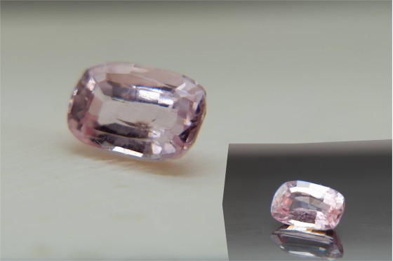 Pinkish-Orange Pastel Sapphire - Rectangular - 1.25 ct - IGL certified