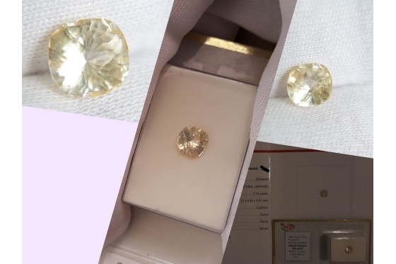 Yellow Sapphire - Cushion - 2.16 ct - AGL certified