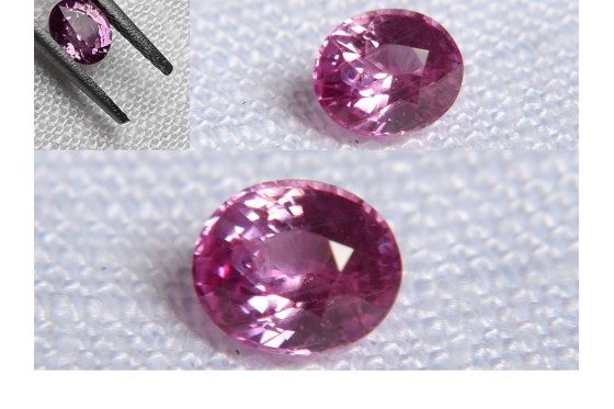 Hot Pink Sapphire - Oval - 0.751 ct - IGL certified