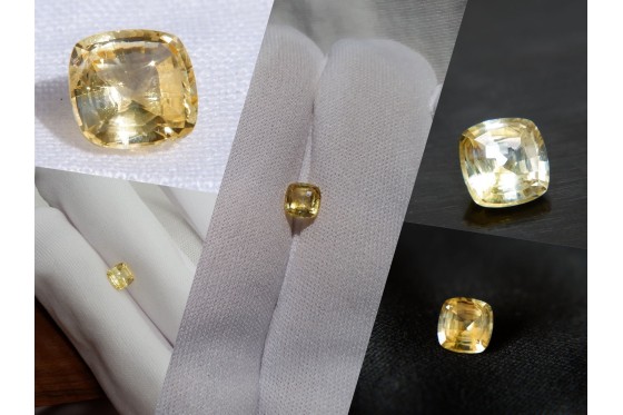 Vivid Yellow Handcrafted Sapphire - Cushion - 1.06 ct - COR authenticated