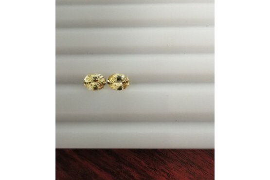 Yellow Sapphire Earrings Pair - Oval - 1.30 ct - COR authenticated