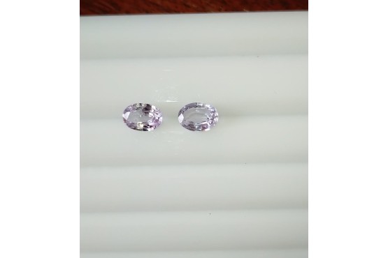 Pastel Lavender Violet Sapphire Pair - Oval - 1.45 ct - COR authenticated