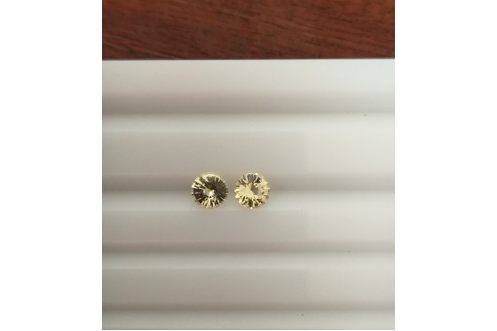 Yellow Sapphire Earrings Pair - Round - 1 ct - COR authenticated