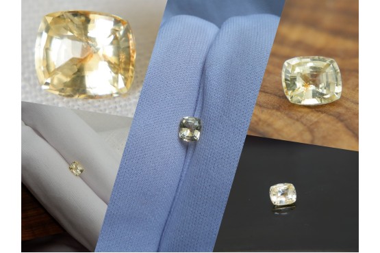 Pastel Yellow Handcrafted Sapphire - Rectangular - 0.88 ct - COR authenticated