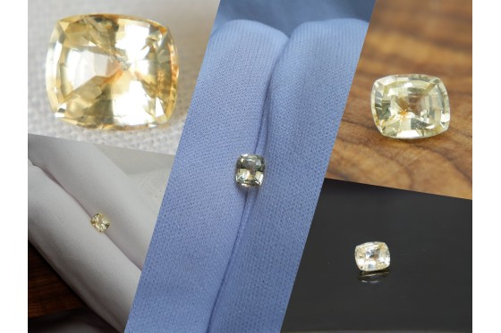 Pastel Yellow Handcrafted Sapphire - Rectangular - 0.88 ct - COR authenticated