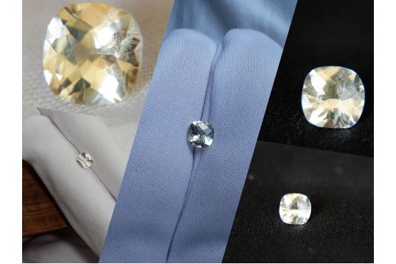 Pastel Yellow/Silver Handcrafted Sapphire - Cushion - 1.29 ct - COR authenticated