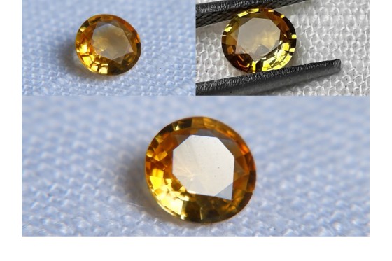 Intense Yellow Sapphire - Round - 0.698 ct - IGL certified