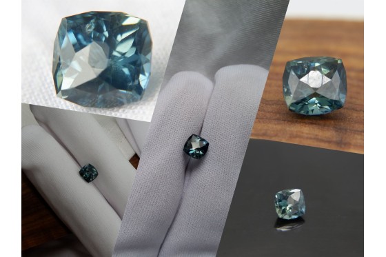 Blue-Green Sapphire - Cushion - 1.85 ct - COR authenticated