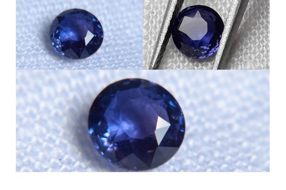 Color-Change Blue Sapphire - Round - 0.901 ct - IGL certified