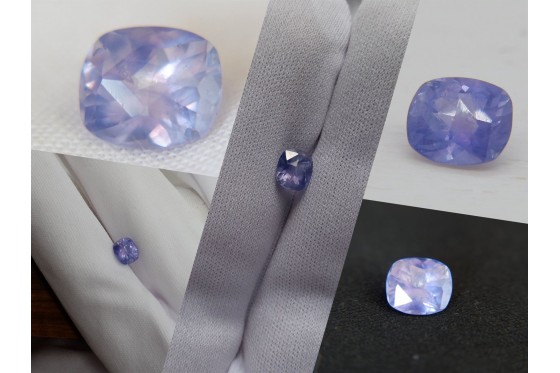Pastel Smoky Blue/Violet Colorchange Sapphire - Rectangular - 1.36 ct - COR authenticated