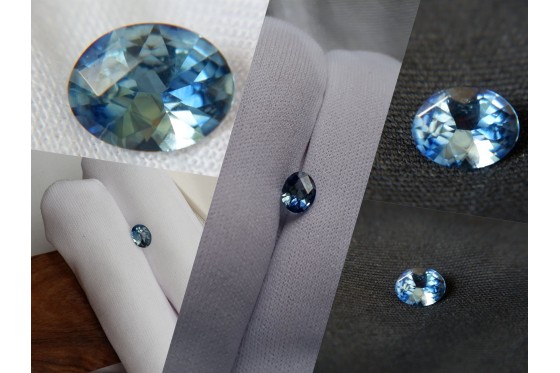 Vivid Blue/Silver Sapphire - Oval - 0.87 ct - COR authenticated