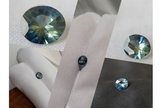 Vivid Blue/Green Sapphire - Oval - 0.87 ct - COR authenticated