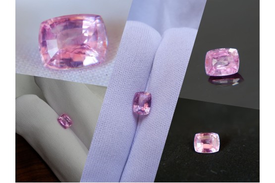 Pastel Padparadscha-Like Premium Sapphire - Rectangular - 1.634 ct - AGL certified