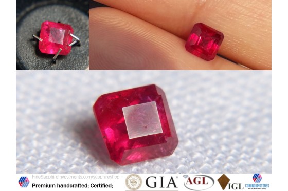 Blood Red Ruby - Octagon - 0.711 ct - IGL certified
