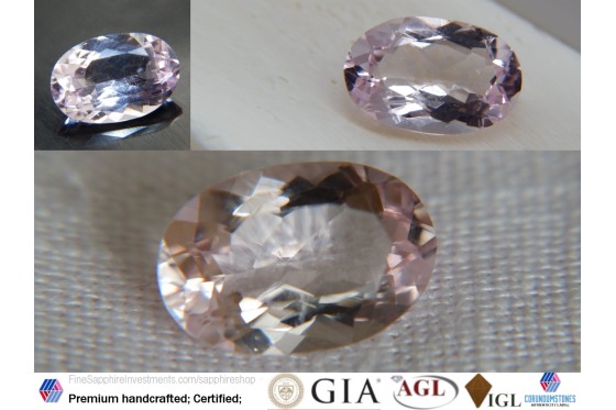 Rose Pink Beryl - Oval - 2.35 ct - COR authenticated