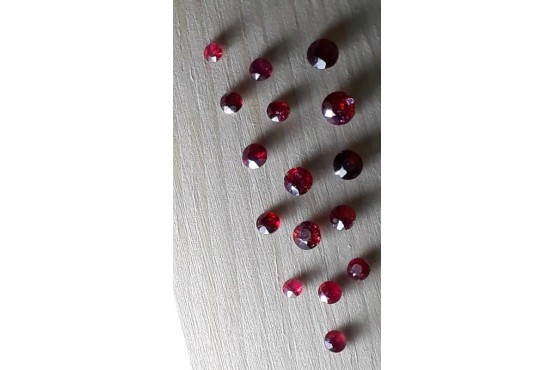 Unheated Purplish Red Ruby Lot - Round - 2.45 ct - COR authenticated