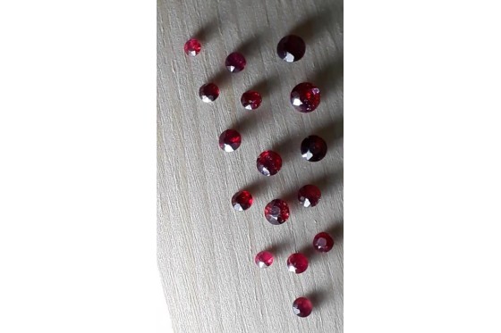 Unheated Purplish Red Ruby Lot - Round - 2.45 ct - COR authenticated