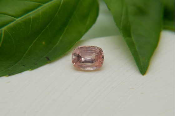 Pastel Orangish-Pink Sapphire - Rectangular - 1.25 ct