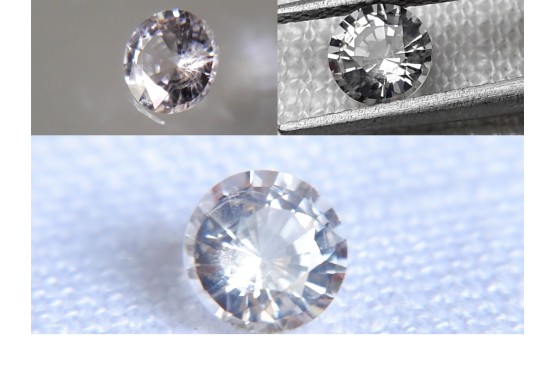 Crisp White Sapphire - Round - 0.61 ct - GIA certified