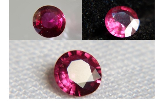 Purplish Pink Sapphire - Round - 0.51 ct - GIA certified