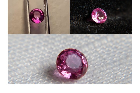 Genuine Pink Sapphire - Round - 0.37 ct - GIA certified