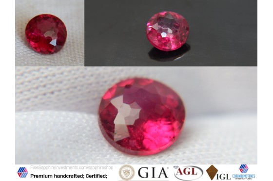 Rubellite - Round - 1.27 ct - COR authenticated