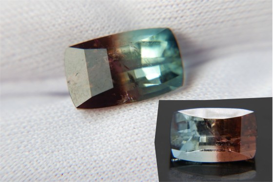Bi-Color Indicolite Tourmaline Mint-Blue/Purple - Rectangular - 4.80 ct - COR authenticated