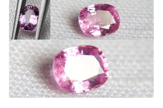 Genuine Vivid Pink Sapphire - Rectangular - 0.78 ct - GIA certified
