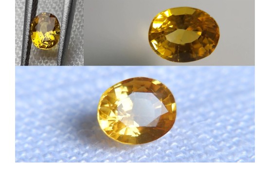Genuine Yellow Sapphire - Oval - 0.54 ct - GIA certified