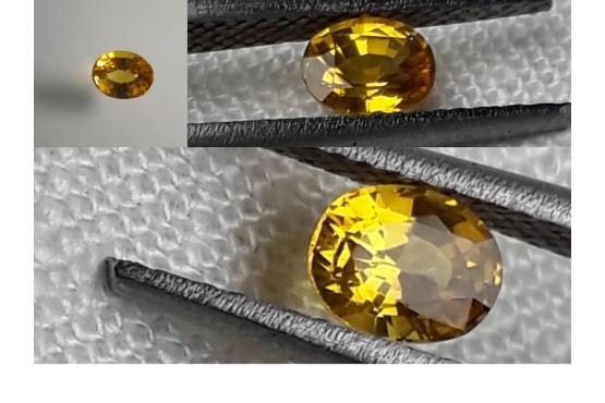 Vivid Yellow Sapphire - Oval - 0.41 ct - GIA certified
