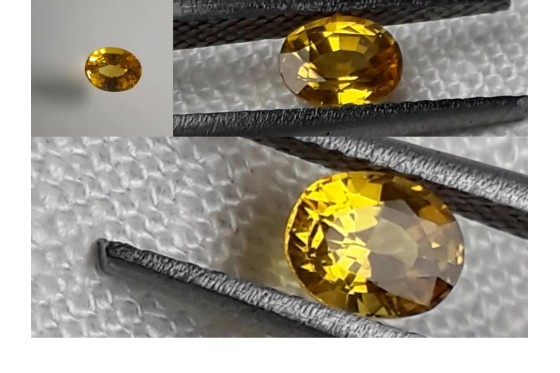 Vivid Yellow Sapphire - Oval - 0.41 ct - GIA certified