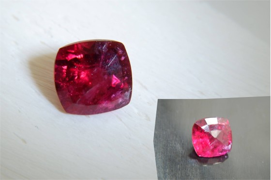 Appraised Premium: Vivid Red Rubellite - Cushion - 1 ct - COR authenticated