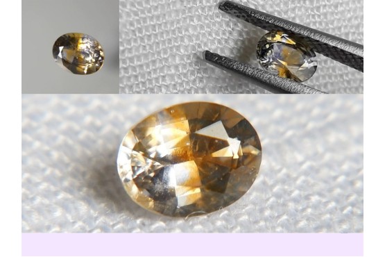 Bi-Color Blue-Yellow Ceylon Sapphire - Oval - 0.52 ct - GIA certified