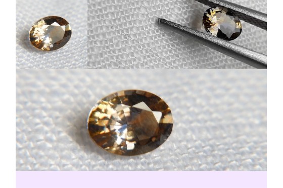 Bi-Color Blue-Yellow Ceylon Sapphire - Oval - 0.48 ct - GIA certified