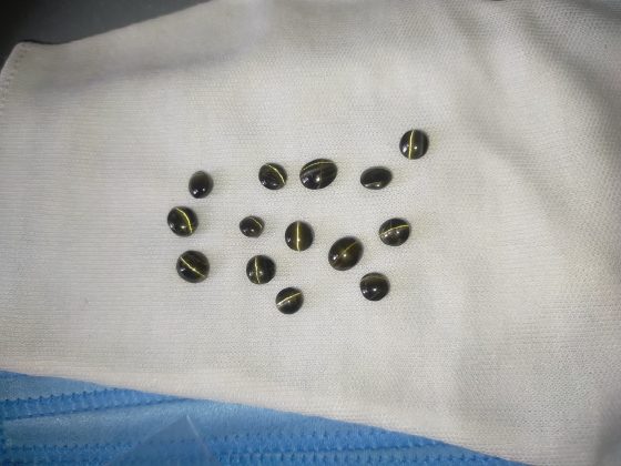 14 Unheated Kornerupine Cat's Eye Lot - Cabochon - 20.50 ct - COR authenticated