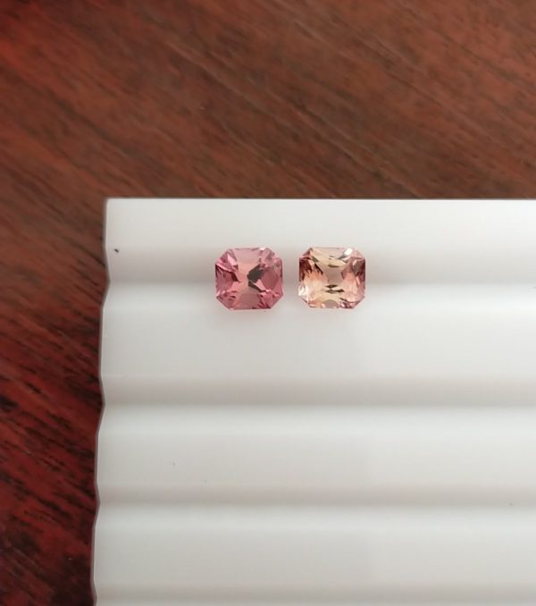 Pink Tourmaline Pair - Octagon - 1.70 ct - COR authenticated
