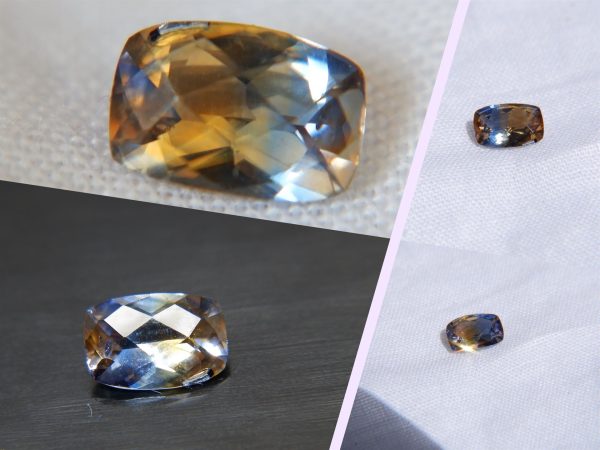 Blue/Yellow Premium Cut Sapphire - Rectangular - 0.75 ct - COR authenticated