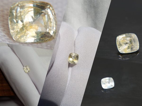 Vivid Pastel Yellow/Silver Premium Sapphire - Rectangular - 1.37 ct - COR authenticated