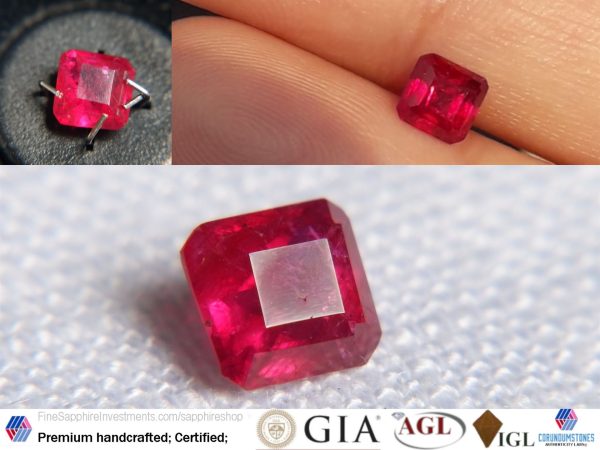 Blood Red Ruby - Octagon - 0.711 ct - IGL certified