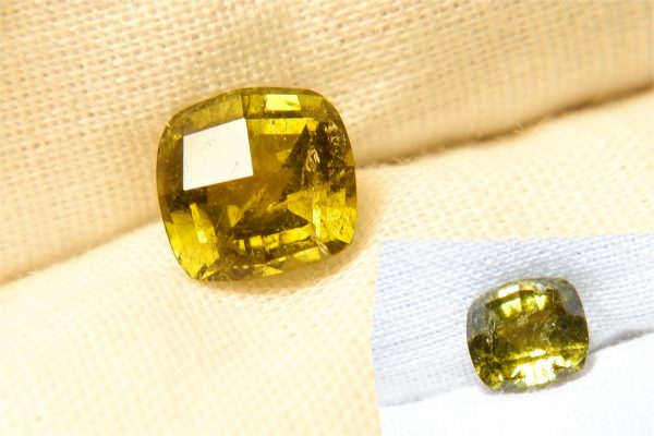 Rare: Green Grossular Andradite Garnet - Cushion - 1.535 ct - IGL certified