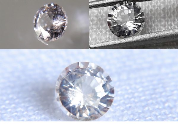 Crisp White Sapphire - Round - 0.61 ct - GIA certified