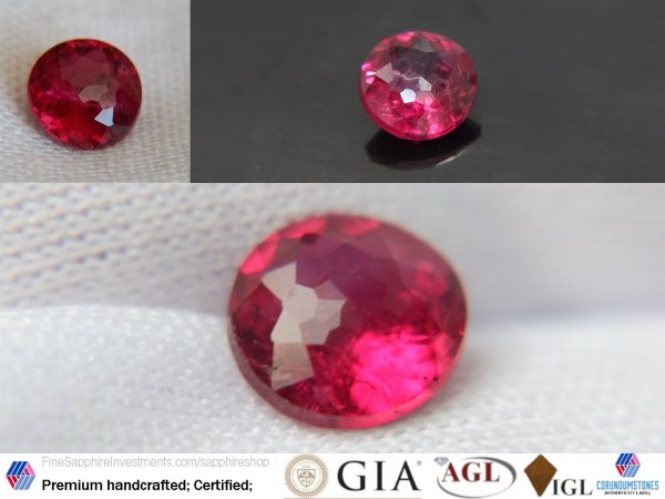 Rubellite - Round - 1.27 ct - COR authenticated