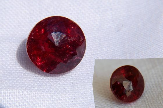 Vivid orangish-Pink Tourmaline in a Gifts for Men - Round - 0.5 ct. - COR